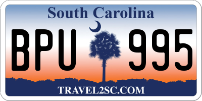 SC license plate BPU995