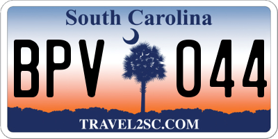 SC license plate BPV044