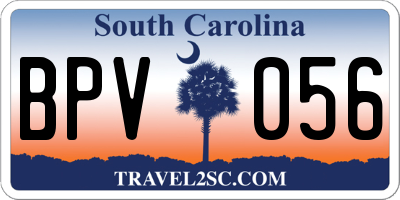 SC license plate BPV056