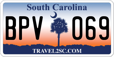 SC license plate BPV069