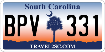 SC license plate BPV331