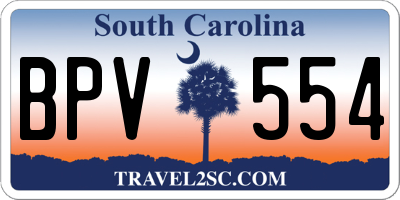 SC license plate BPV554
