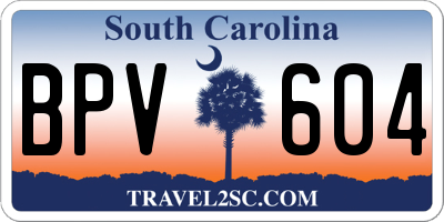 SC license plate BPV604