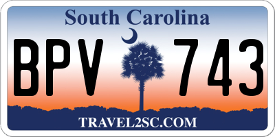 SC license plate BPV743
