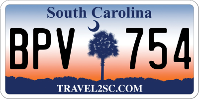 SC license plate BPV754