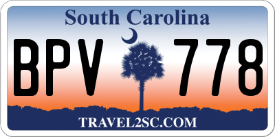 SC license plate BPV778