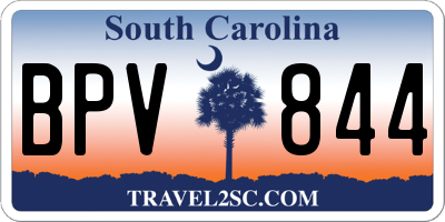 SC license plate BPV844