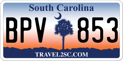SC license plate BPV853