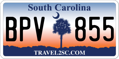 SC license plate BPV855