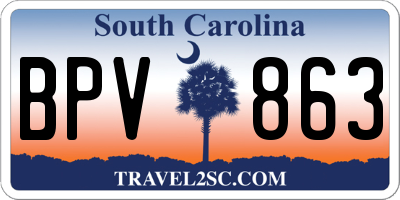 SC license plate BPV863