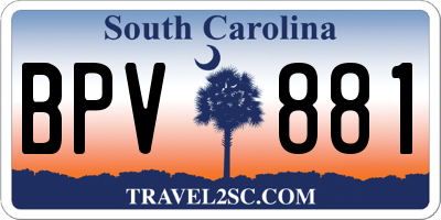 SC license plate BPV881