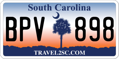 SC license plate BPV898