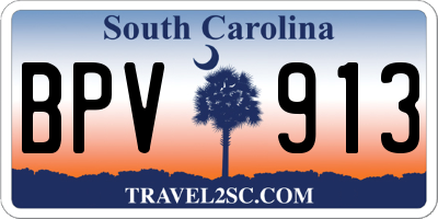 SC license plate BPV913