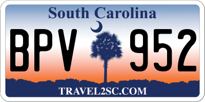 SC license plate BPV952