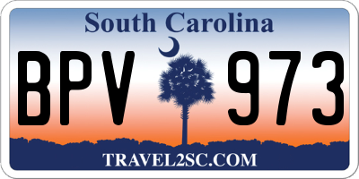 SC license plate BPV973