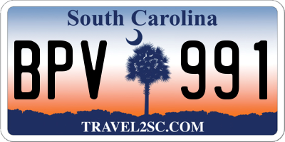 SC license plate BPV991