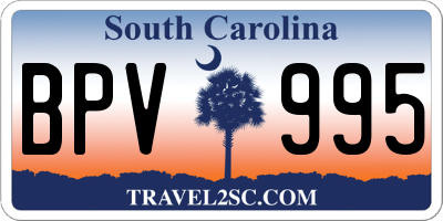 SC license plate BPV995