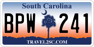 SC license plate BPW241