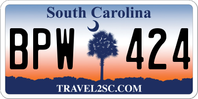 SC license plate BPW424
