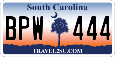 SC license plate BPW444