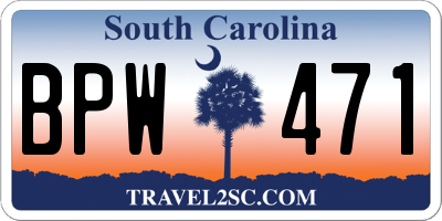 SC license plate BPW471