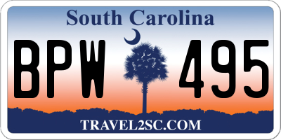 SC license plate BPW495