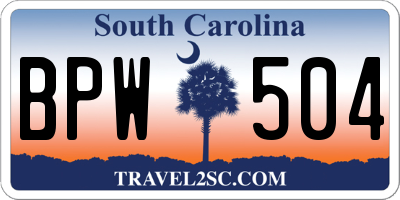 SC license plate BPW504