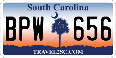SC license plate BPW656