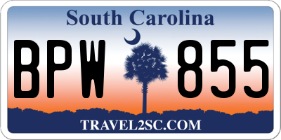 SC license plate BPW855