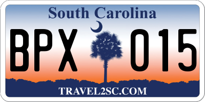 SC license plate BPX015