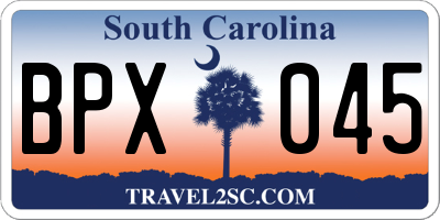 SC license plate BPX045