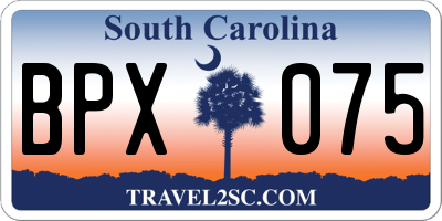 SC license plate BPX075