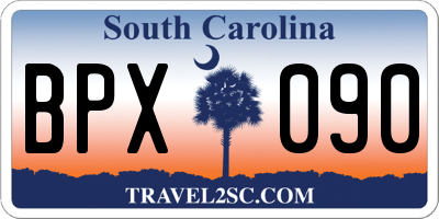 SC license plate BPX090
