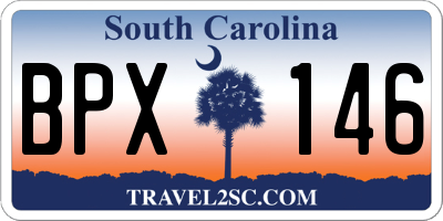 SC license plate BPX146