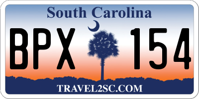 SC license plate BPX154