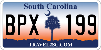 SC license plate BPX199