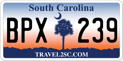 SC license plate BPX239