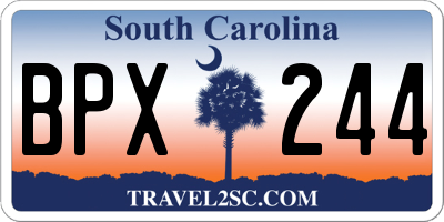 SC license plate BPX244