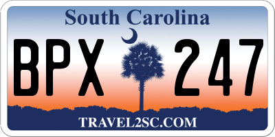 SC license plate BPX247