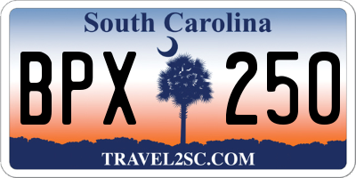 SC license plate BPX250