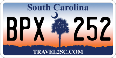 SC license plate BPX252