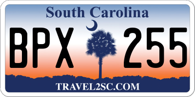 SC license plate BPX255