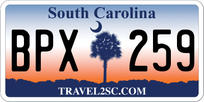 SC license plate BPX259