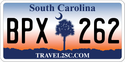 SC license plate BPX262