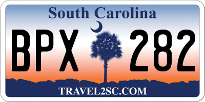 SC license plate BPX282