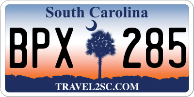 SC license plate BPX285