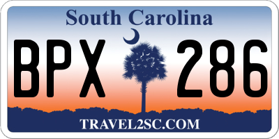 SC license plate BPX286