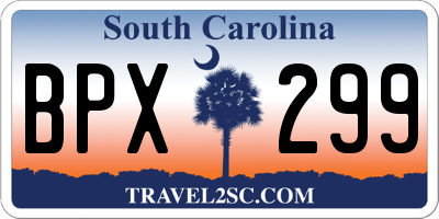 SC license plate BPX299