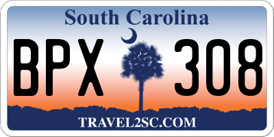 SC license plate BPX308