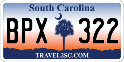 SC license plate BPX322